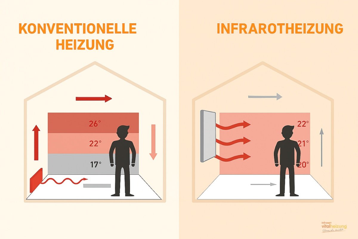Vergleich: Konventionelle Heizung vs. Infrarotheizung