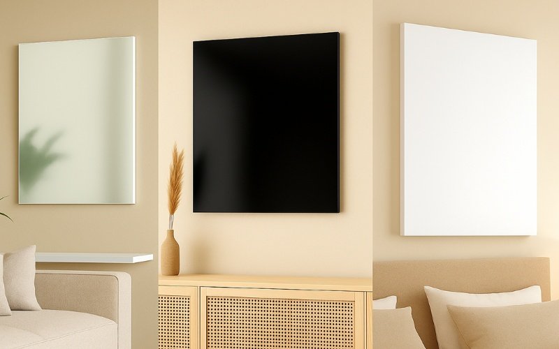 Infrarotheizung aus Glas im Wohnraum