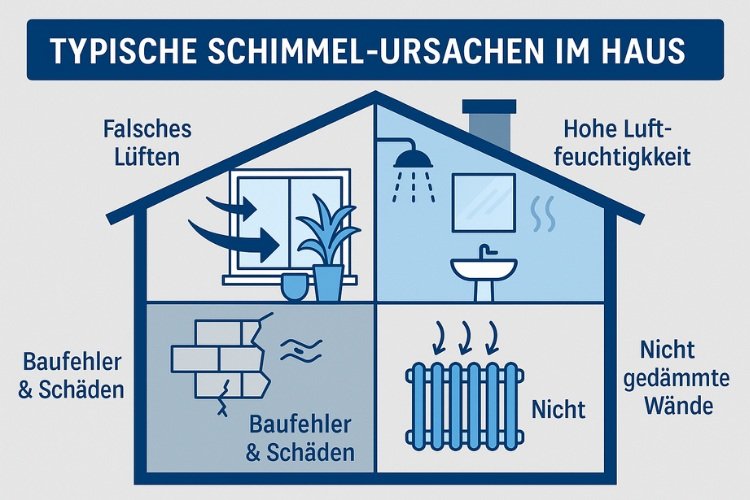 Grafik: Typische Schimmel-Ursachen im Haus