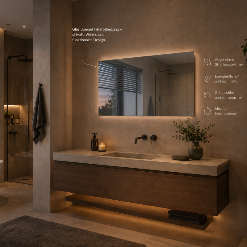 Modernes Badezimmer mit Infrarotheizung