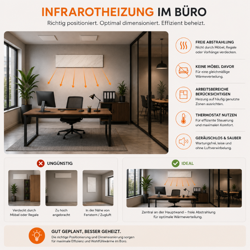 Planung einer Infrarotheizung im Büro
