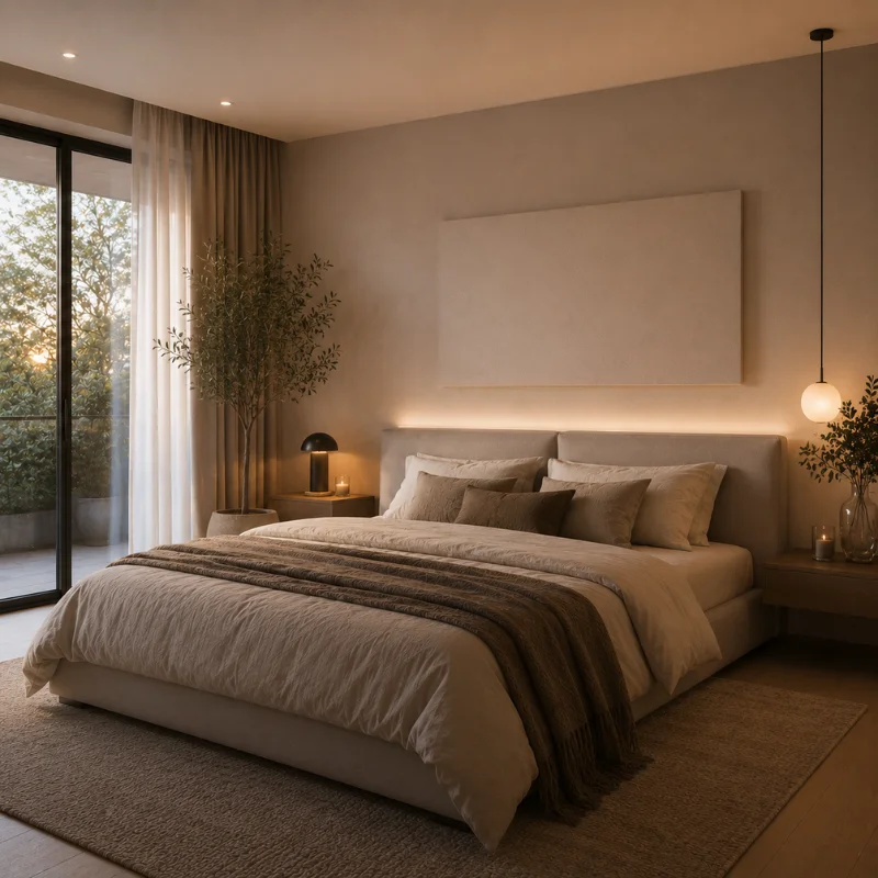 Modernes Schlafzimmer mit Infrarotheizung