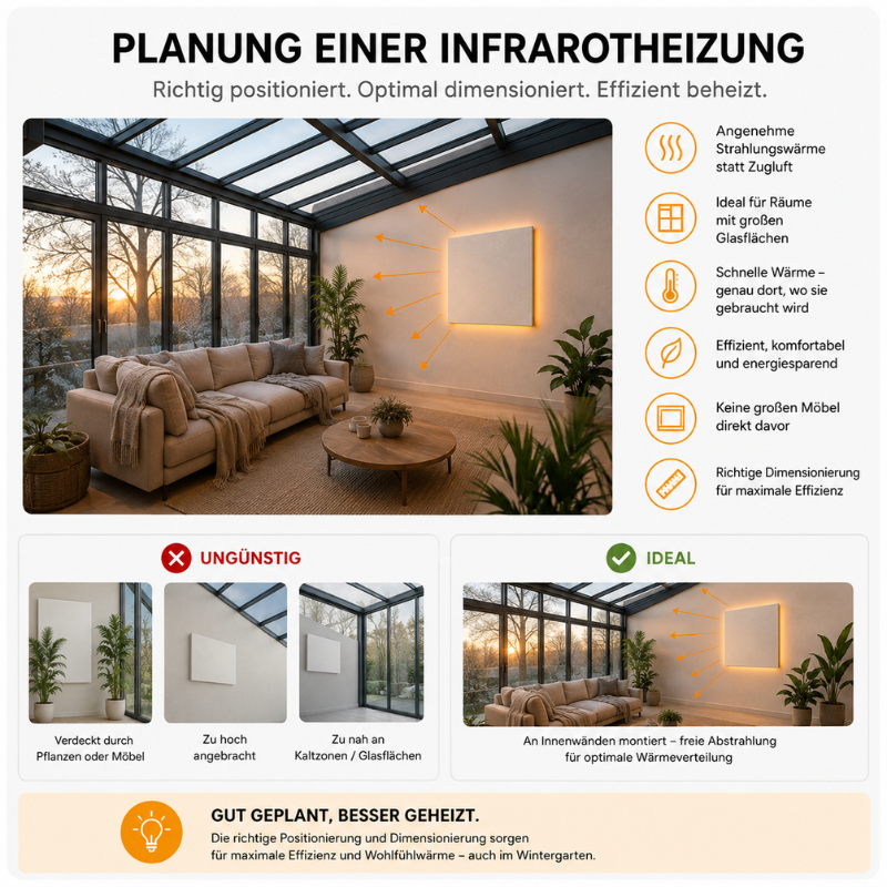 Planung einer Infrarotheizung im Wintergarten