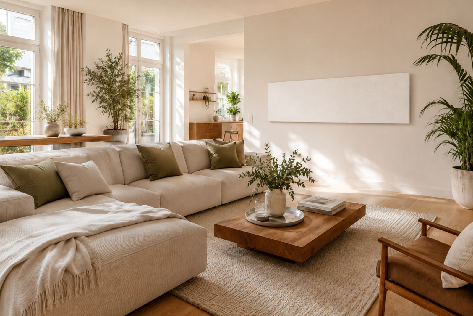 Heizen mit Infrarot 13 Sauberes, angenehmes Heizen mit Infrarotheizung im hellen Wohnraum